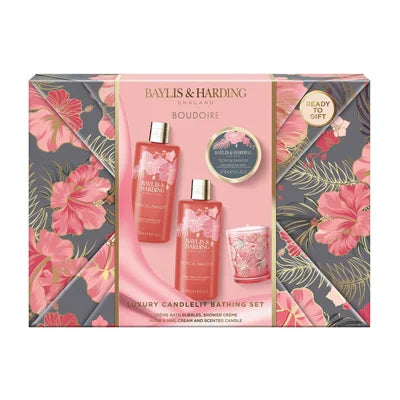 BAYLIS & HARDING Boudoire Gift Wrapped Candlelit Gift Set