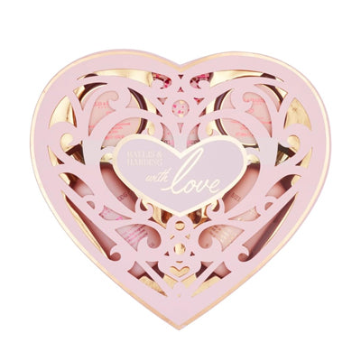 BAYLIS & HARDING Set de corazón Rosé Prosecco Fizz Fraganced Luxury Shower creme/ Body wash/ Hand and Body lotion/ Bath soak crystals/ Body butter