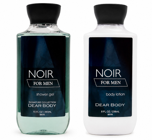 Duo Noir for Men Body Lotion 236 ml y Shower Gel 295 ml