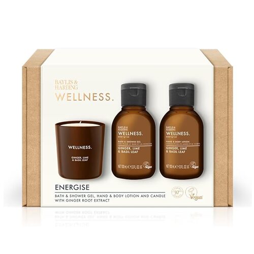 BAYLYS & Harding Set Bath And Shower Gel/Hand And Body Lotion And Candle With Ginger Root Extract