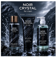 Set Trio Noir Crystral for Men Fragance Mist 250 mL, Body cream 200 mL y Shower Gel 350 mL.