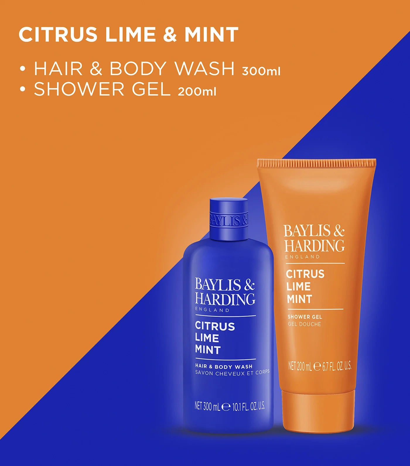 BAYLIS & HARDING Citrus, Lime & Mint Men's Refreshing shower Duo