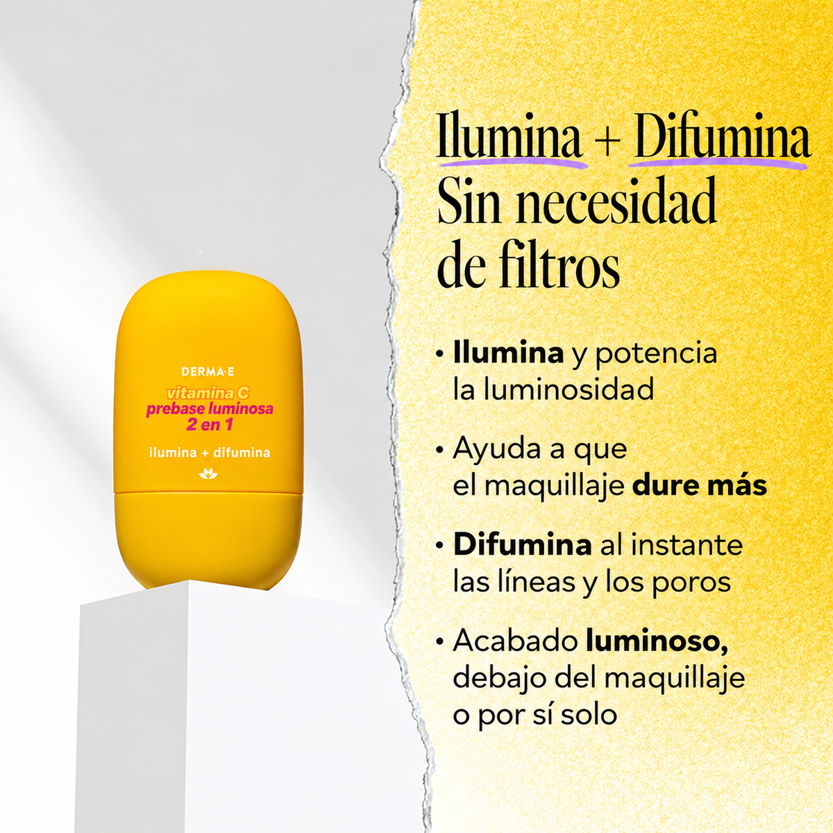 DERMA E  VITAMINA C LUMINOUS 2-IN-1 PRIMER 30ML
