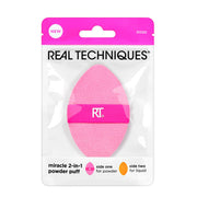 REAL TECHNIQUES esponja para aplicar polvos faciales 2 in 1
