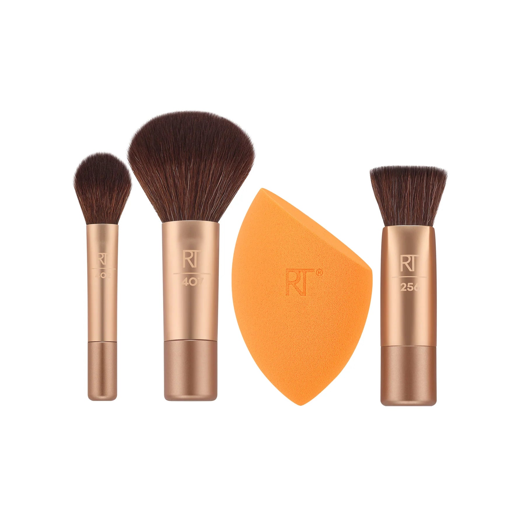 REAL TECHNIQUES SLEIGH THE NIGHT SET (MINI BROCHAS + ESPONJA PARA APLICAR MAQUILLAJE)