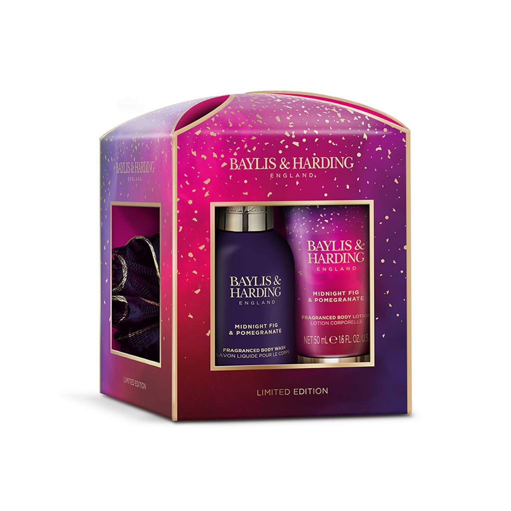 BAYLIS & HARDNG Midnight Fig & Pomegranate Luxury Essentials Treat Box Gift Set