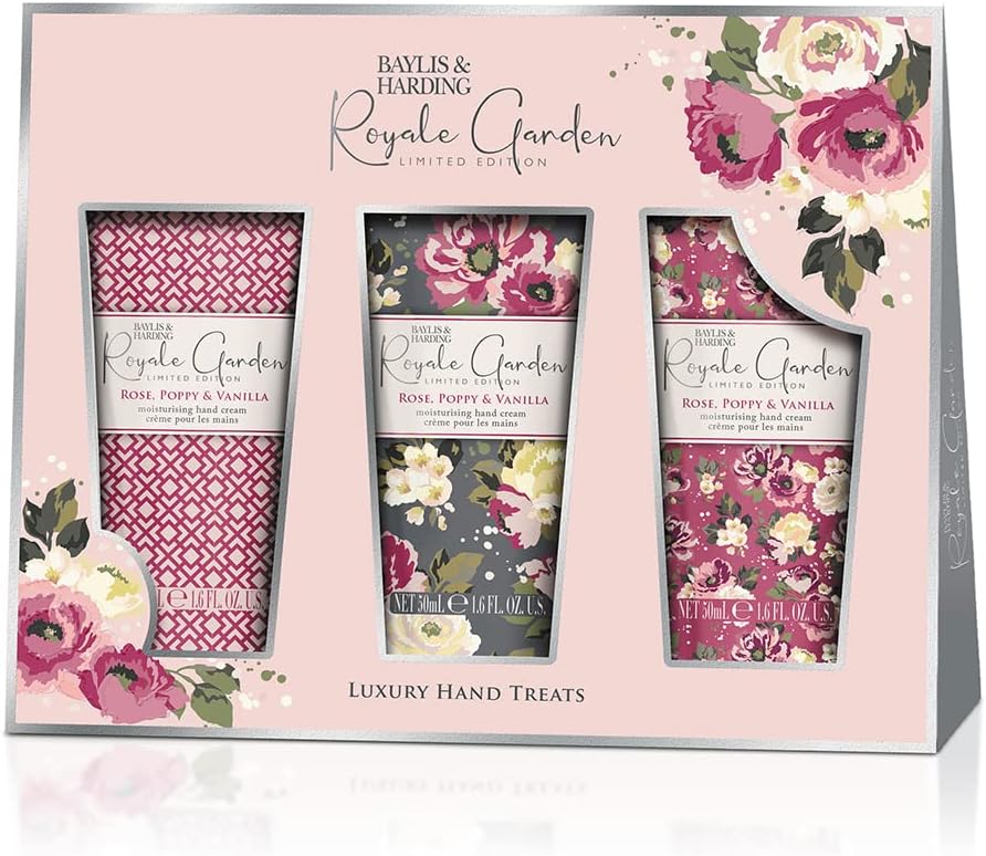 BAYLIS & HARDING Royale Garden Rose Poppy & Vanilla Luxury Hand Treats Gift Set