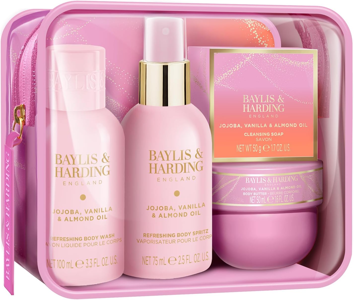 BAYLIS & HARDING Jojoba, Vanilla & Almond Oil Luxury Travel Wash Bag Gift Set