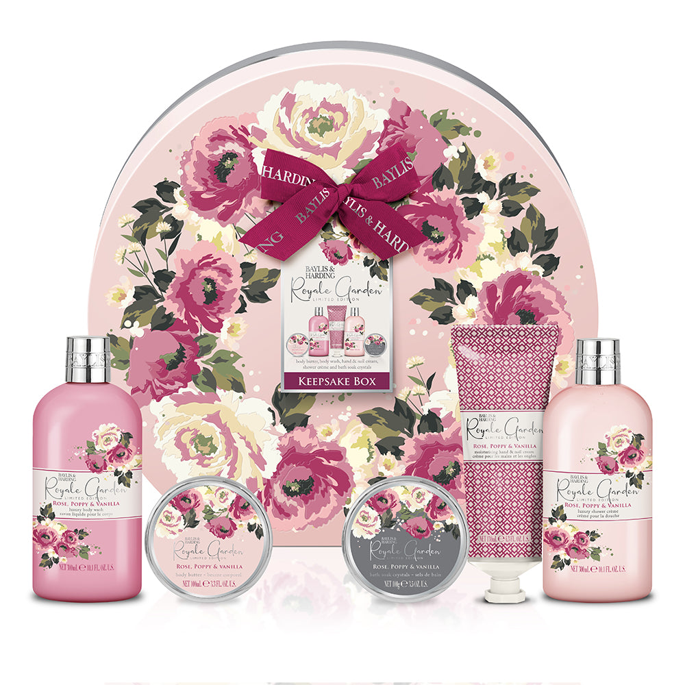 BAYLIS & HARDING Keepsake Box Body Wash/Shower Creme/Bath Soak Crystals/Body Butter/Hand & Nail Cream