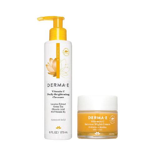 DERMA E Kit de cuidado facial nocturno con Vitamina C
