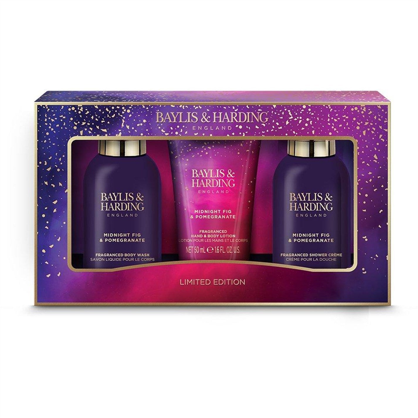 BAYLIS & HARDING Set trio midnight and pomegranate (hand and body lotion/body wash/shower creme)