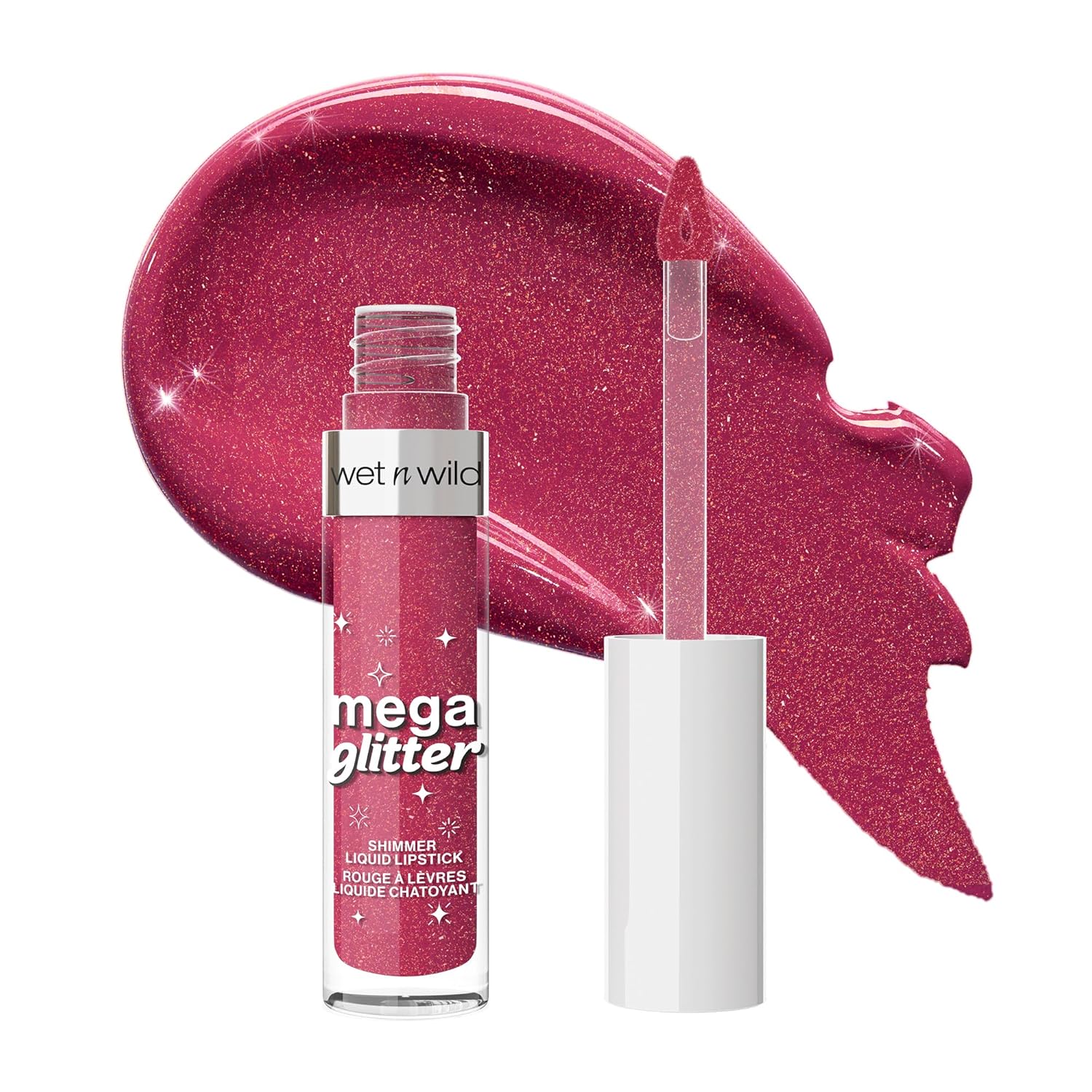 WET N WILD MEGA GLITTER SHIMMER LIQUID LIPSTICK PINK FUTURE