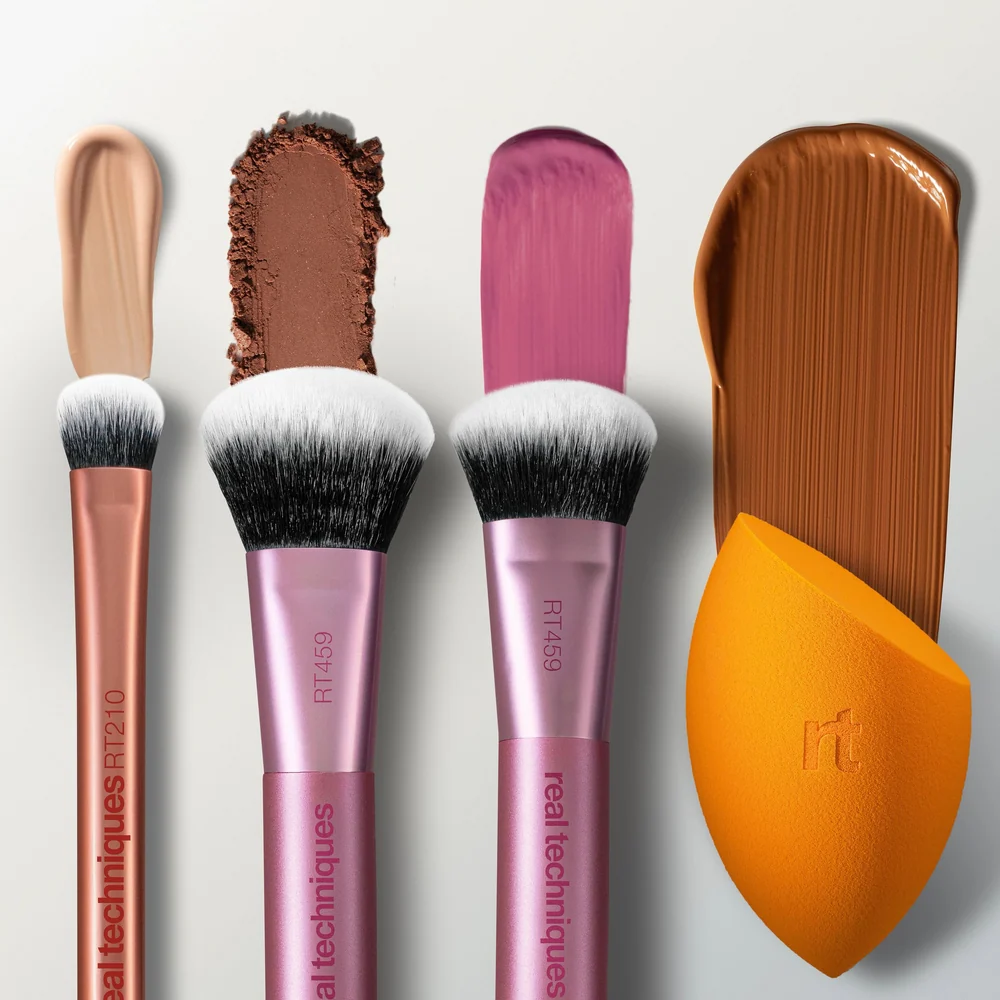 REAL TECHNIQUES SET BEST OF BLENDS  (BROCHA PARA CORRECTOR/BROCHA PARA RUBOR Y ESPONJA)